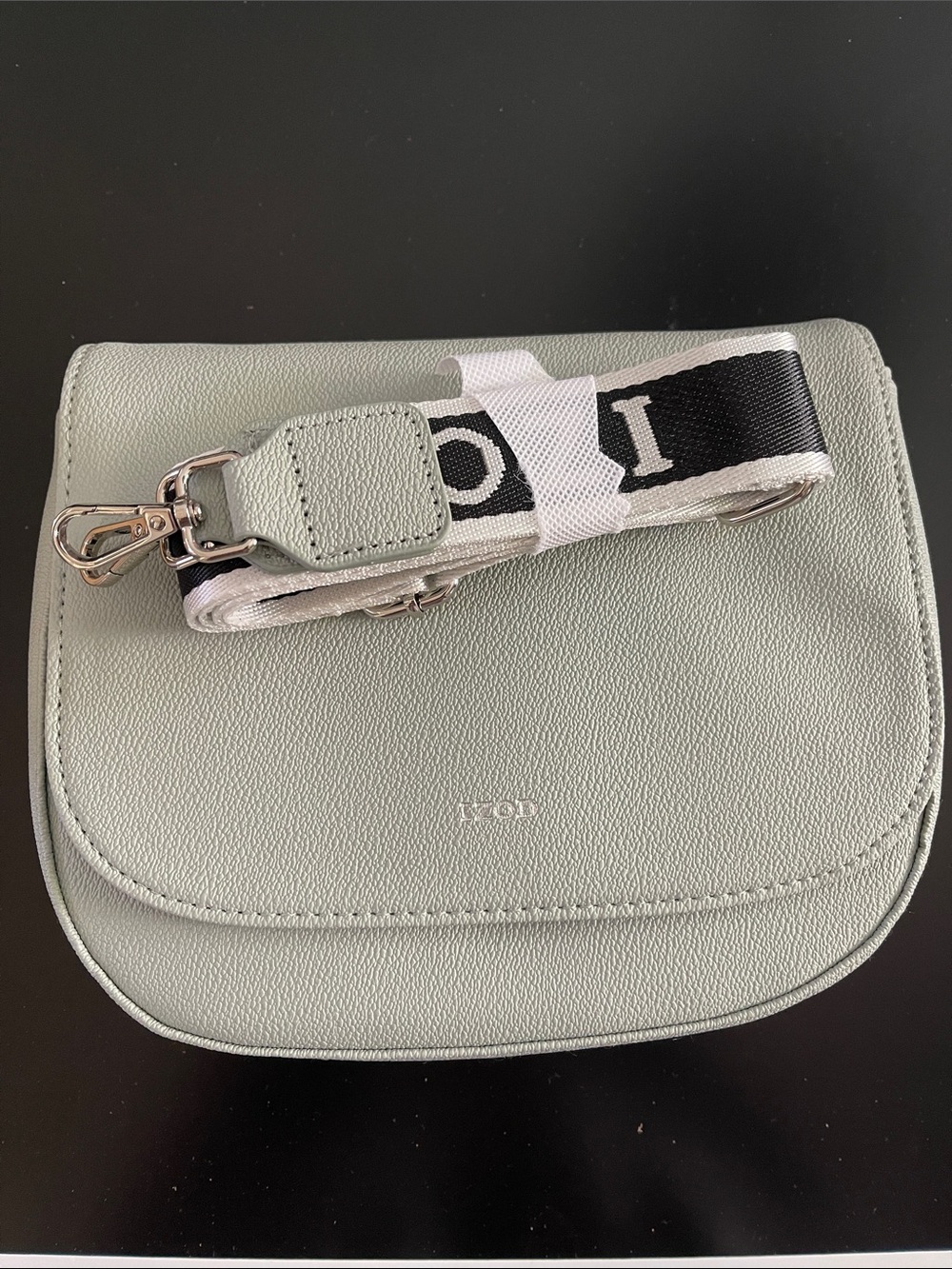 Sage Green Crossbody Bag with Detachable Logo Strap